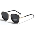 Gafas de sol polarizadas TR90 negro y dorado con montura cuadrada retro y lentes UV400 - Dorado Negro