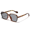 Klassieke vierkante oversized zonnebril met schildpadpatroon en donkere glazen lenzen - Schildpad Lichtgrijze Lens