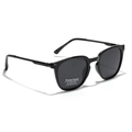 Gafas de sol polarizadas TR90 negras clásicas con protección UV400 y acabado mate - Negro Brillante