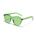 Lunettes de soleil monobloc vert émeraude sans monture pour un look unisexe chic - Vert