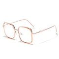 Occhiali quadrati in TR90 e metallo oro rosa con montatura rosa gelatina trasparente - Tè Chiaro