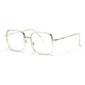 Occhiali quadrati in TR90 verde trasparente con eleganti aste in metallo dorato stile retrò - Verde Sfumato