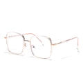 Square TR90 and rose gold metal eyeglass frames with transparent jelly finish for women - Transparent Pink