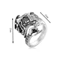 Anillo de guitarra vintage plateado para hombre con gesto rock y estilo hip hop - Plateado