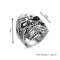 Retro skull soldier ring for men with vintage finish, size 27x32mm and 13g weight - Silver