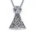Collana con ciondolo a ascia stile vichingo in argento con incisioni di nodi celtici - Argento