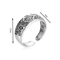 Verstellbarer Retro Ring mit geprägten Augenmotiven im Gothic Stil und Silber Finish - Silber