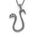 Punk slang hanger ketting in retro zilver met gedetailleerde schubben en box chain ketting - Zilver