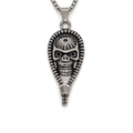 Collana con ciondolo a teschio di faraone punk gotico con catena box in acciaio inossidabile - Argento