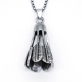 Polished silver metal shuttlecock pendant necklace with a classic box chain for unisex wear - Silver