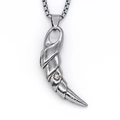 Collana con ciondolo a corno ritorto argento, catena veneziana e zircone - Argento