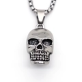 Gotische Totenkopf Halskette in Silberoptik mit Vintage-Boxkette für Damen und Herren - Silber