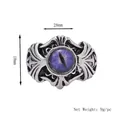 Retro punk ring with purple evil eye stone and carved vintage alloy details - Antique Silver (Purple Stone)