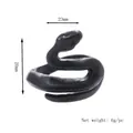Anello creativo a serpente nero con finitura opaca e trame di squame dettagliate - Stile Aperto Serpente (Ring-213) / Argento