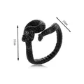 Anillo serpiente negra retro con textura de escamas, diseño de 31mm alto y 16mm ancho - Plateado