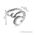 Retro hip-hop octopus tentacle ring in vintage silver style with sucker texture - Silver