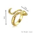 Vintage oversized gold snake ring with realistic scales, 22mm span and 4g net weight - Gold