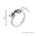 Vintage Silberlegierung Ring mit realistischem Phallus-Design und verstellbarem Band - Silber
