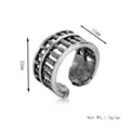 Bague boulier vintage en alliage oxydé avec dimensions indiquées de 22mm par 11mm - Argenté