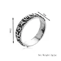 Anello retrò in argento invecchiato con simboli religiosi, diametro 23mm e larghezza 6mm - Argento