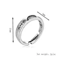 Vintage Silberring mit Love Gravur und Punktmuster, verstellbar für Damen und Herren - Silber