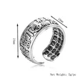 Vintage Punk Ring mit chinesischen Schriftzeichen, verstellbar, silberfarben - Einstellbar Offen / Silber