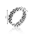 Irregular textured silver alloy ring featuring brick weave design and 8mm width band - Silver
