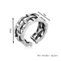 Vintage oxidized silver open ring with irregular woven texture and hollow mesh design - Adjustable Open / Silver
