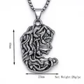 Vintage Medusa portret hanger ketting in zilveren afwerking met gedetailleerd slangenhaar - Zilver