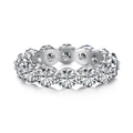 Elegante S925 sterling zilveren eternity ring met glanzende zirkonia rij voor dames - US 5 / Zilver