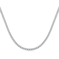 Single row 925 sterling silver tennis necklace with shimmering 5A zircon stones - 925 Silver / 2MM (38+5cm)
