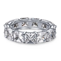 Eternity S925 sterling silver ring with radiant cut square zircon stones for women - US 5 / White (NE120303)