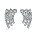 Elegante S925 Sterling Silber Flügel Quasten Ohrringe mit funkelndem Zirkon für Hochzeiten - Weißgold (DY110181-S-W-WH)
