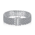 Lussuoso bracciale tennis a rete in argento sterling 925 con zirconi multi-fila donna - Oro Bianco 16cm (DY150196-S-W-WH#16)