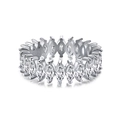 Bague d'éternité en argent sterling S925 avec des oxydes de zirconium de taille marquise - Platine Zirconia Blanc