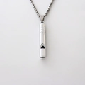 Minimalist silver whistle pendant necklace with a square box chain for street style - Silver