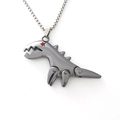Collar con colgante de dinosaurio T-Rex punk mecánico en negro humo con detalle de estrella - Negro