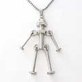 Industriële roestvrijstalen robot hanger ketting met creatief metaaldraad ontwerp - Zilver