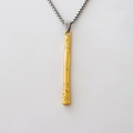 Collana con ciondolo a bastone del Re Scimmia dorato retrò con motivo a nuvole - Pendaglio Bastone Ruyi / Oro