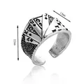 Vintage Pokerring für Herren mit Royal Flush Motiv und verstellbarem offenem Design - Silber