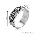 Retro punk cross ring in silver finish with vintage 9mm wide engraved details - Silver