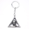Punk-Schlüsselanhänger aus Silber mit Totenkopf und oxidiertem Vintage-Finish - Silber