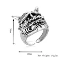 Vintage Hannya-Maskenring für Herren in Retro-Silber, verstellbarer Punk-Schmuck - Silber