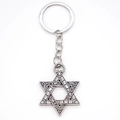 Llavero de estrella hexagrama de moda en aleación de plata con grabado estilo celta - Plateado