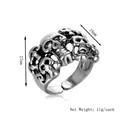 Hip hop punk style adjustable silver skull ring with gothic multi-skull design - Adjustable Open Skull Style (Ring-80) / Silver