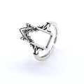 Vintage-Ring im Gothic-Stil mit feinen Gravuren und verstellbarem offenem Banddesign - Silber