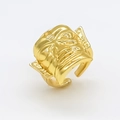 Anello maschera dorato regolabile con design artistico in rilievo 3D per uomo e donna - Aperto Regolabile / Oro
