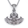 Viking roestvrijstalen halsketting met anker hanger, Valknut symbool en box ketting - Zilver