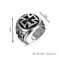 Vintage adjustable silver cross ring for men with 24mm height and 11g net weight - Cross Relief Open Style (Ring-101) / Antique Silver