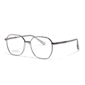 Montura de gafas ópticas cuadradas poligonales de acero inoxidable gris para mujeres - Color gunmetal